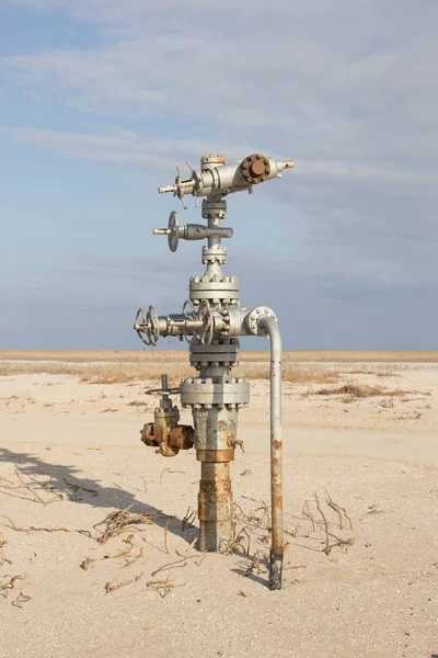 Naturgas Wellhead Sandstranden — Stockfoto