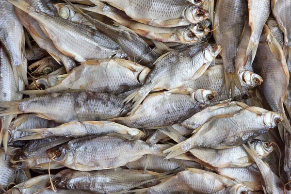 Hintergrund Des Trockenfisches Getrocknete Rotaugen — Stockfoto