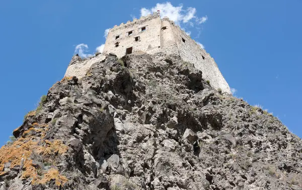 Khertvisi Uma Fortaleza Medieval Localizada Margem Alta Rio Mtkvari Sul — Fotografia de Stock