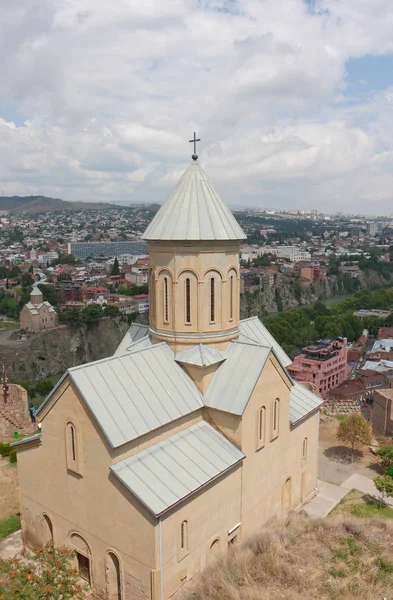 Kostel Svatého Mikuláše Pevnost Narikala Tbilisi Gruzínská Republika — Stock fotografie