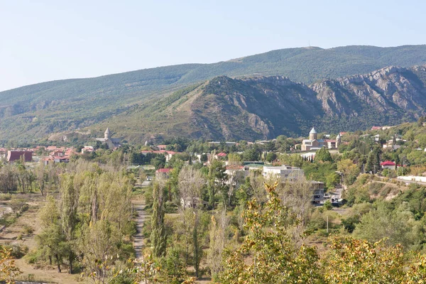 Vista Superior Mtskheta Mtskheta Uma Cidade Geórgia Localizada Província Mtskheta — Fotografia de Stock