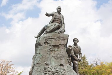 Sevastopol, Crimea-13 Ağustos 2012: 1853-1856 Kırım Savaşı kahramanı anıt Amiral Vladimir Kornilov Sevastopol