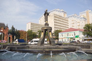 Krasnodar, Rusya Federasyonu-Ağustos 23, 2016: Anıt kutsal Greatmartyress Catherine. Kutsal Greatmartyress Catherine Krasnodar şehir koruyucusudur.