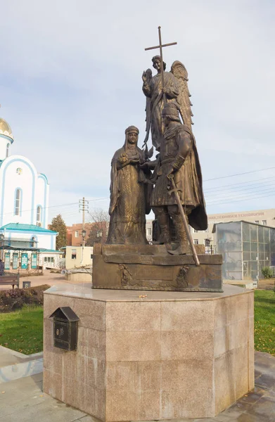 Krasnodar Rússia Dezembro 2017 Monumento Santo Piedoso Príncipe Pedro Princesa — Fotografia de Stock