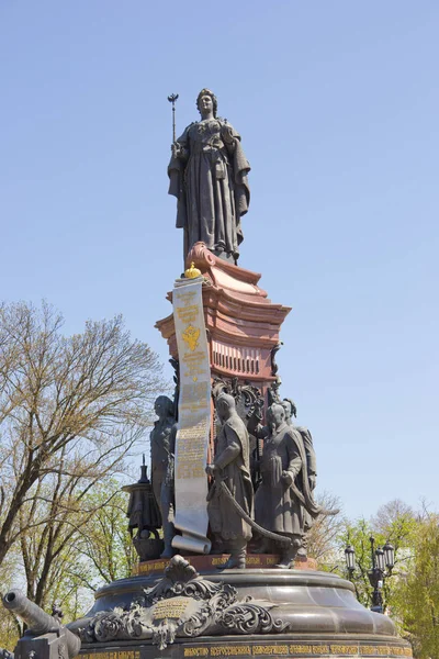 Krasnodar Rusko Dubna 2018 Pomník Císařovny Catherine Velikán Catherine Náměstí — Stock fotografie