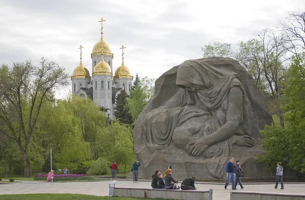 Volgograd Rusya Federasyonu 2011 Sculpture Kederli Anne Olabilir Tarihsel Anıt — Stok fotoğraf