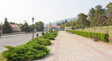 Mtsheta, Georgia-Ağustos 17, 2013: tarihsel kasaba Mtsheta - Gürcü Krallığı sabah güneşin eski başkenti