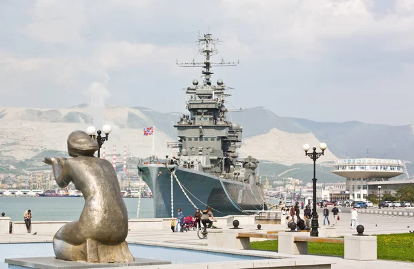 Novorossiysk Russia April 2010 Admiral Serebryakov Embankment Novorossiysk — Stock Photo, Image