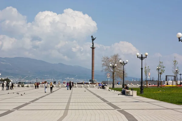 Novorossiysk Russia April 2010 Admiral Serebryakov Embankment Novorossiysk — Stock Photo, Image