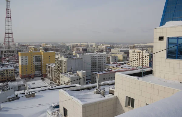 Yakutsk Russia March 2019 Urban Landscape Top View Winter City — Stockfoto