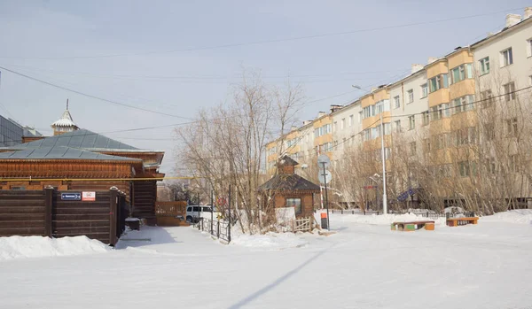 Якутськ Росія Березня 2019 Міський Ландшафт Якутського Міста Взимку — стокове фото