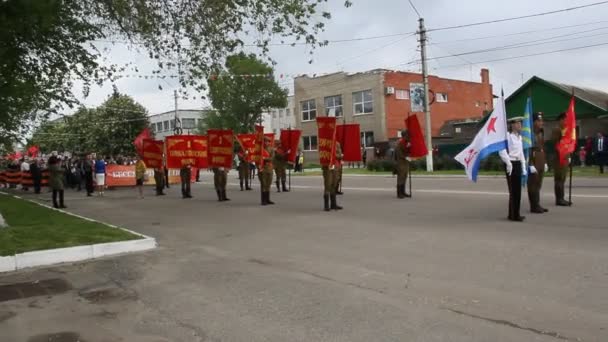 Primorsko Akhtarsk Ρωσία Μαΐου 2017 Εορτασμός Της Ημέρας Της Νίκης — Αρχείο Βίντεο