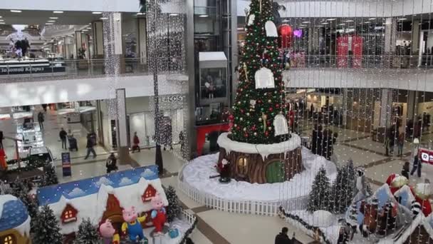 Krasnodar Rusia Noviembre 2017 Decoración Festiva Del Centro Comercial Año — Vídeos de Stock