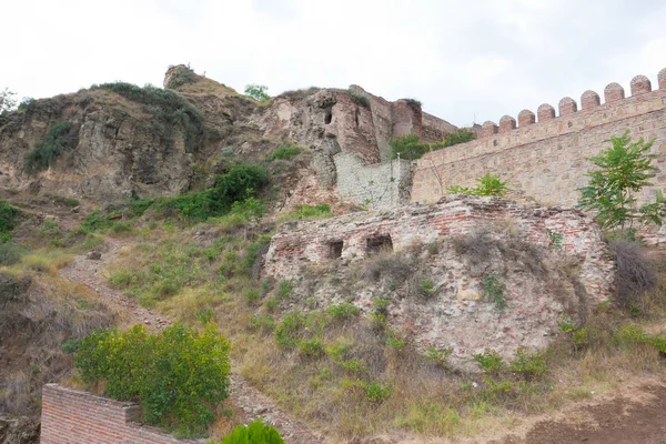 Muralha Fortaleza Medieval Narikala Tbilisi República Geórgia — Fotografia de Stock