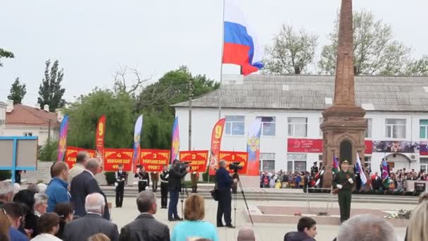 Primorsko Akhtarsk Ρωσία Μαΐου 2017 Ημέρα Της Νίκης Μαΐου Αθάνατο — Αρχείο Βίντεο