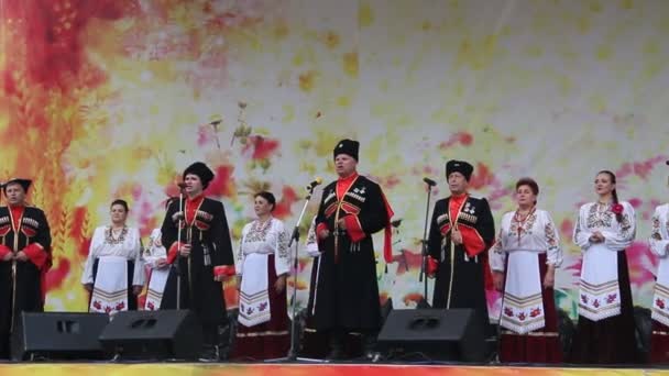 Anapa Russia September 2017 Amateur Choir Sings Songs Мужчины Женщины — стоковое видео