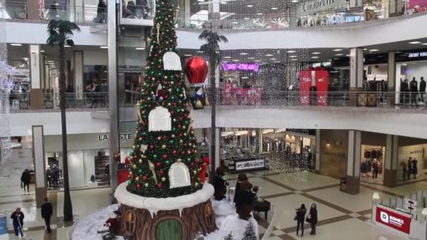 Krasnodar Rusia Noviembre 2017 Decoración Festiva Del Centro Comercial Año — Vídeos de Stock