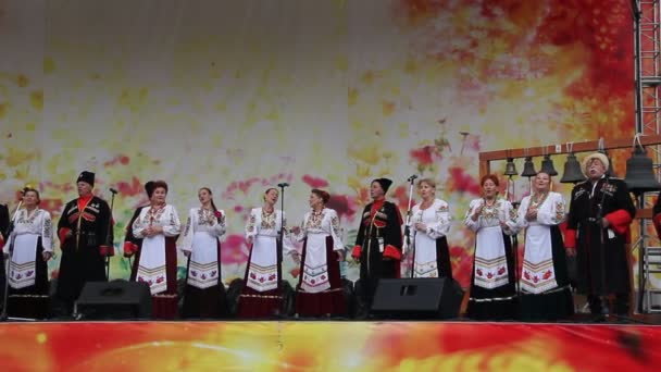 Anapa Russia September 2017 Amateur Choir Sings Songs Men Women — Stock Video