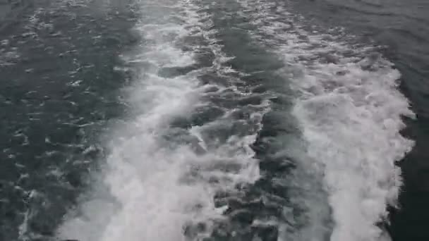 Wake Speed Boat Powerful Waves Pulled Out Fast Moving Boat — Stock Video
