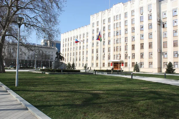 Krasnodar Russia March 2010 Monument Cossacks Founders Kuban Land Front — ストック写真