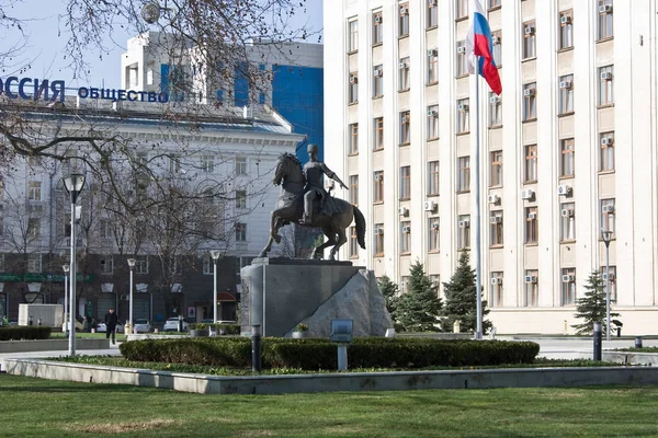Krasnodar Russia March 2010 Monument Cossacks Founders Kuban Land Front — 스톡 사진