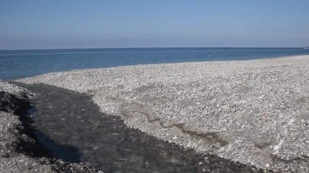 Die Schwarzmeerküste Bezirk Sotschi Region Krasnodar Russland Frühling Menschenleerer Strand — Stockvideo