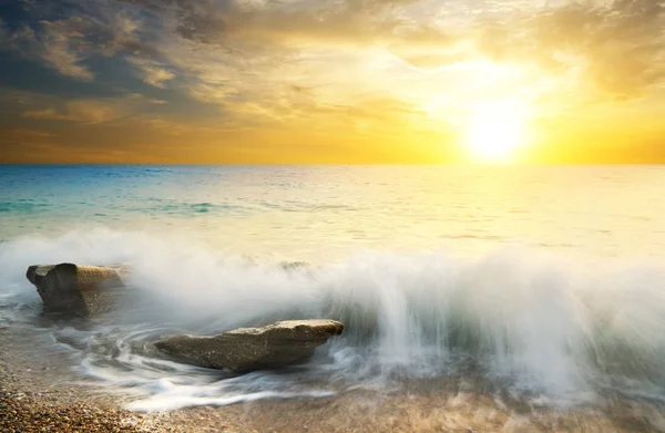 Céu do mar e do pôr do sol Imagem De Stock