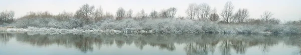 Зимняя речная панорама — стоковое фото