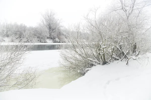 Winter river. Nature composition. — Stock Photo, Image