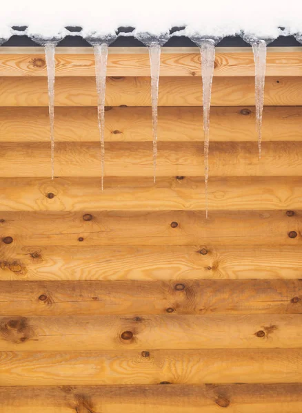 Frozen wooden house — Stock Photo, Image