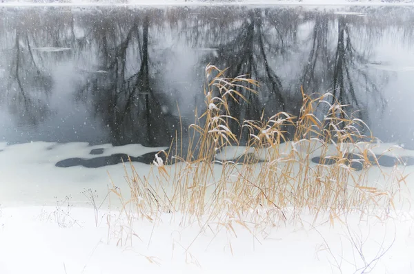 Зимова ріка. Природа склад . — стокове фото