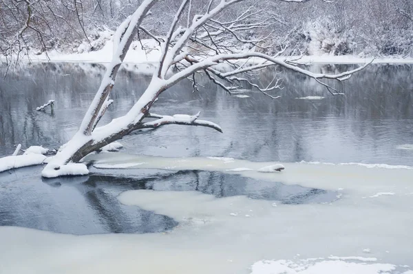 Winter rivier. Samenstelling van de natuur. — Stockfoto