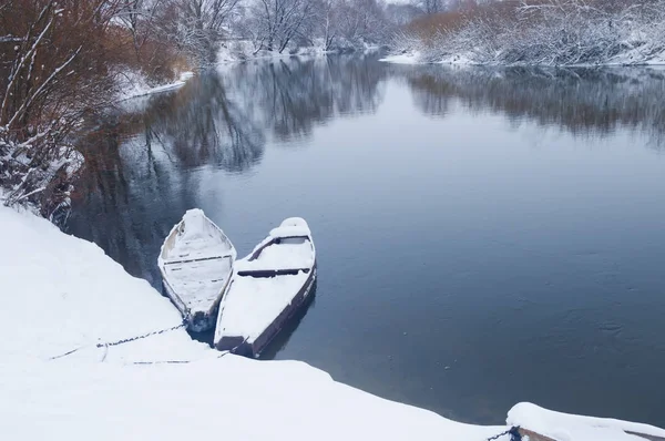 Зимняя река. Состав природы . — стоковое фото