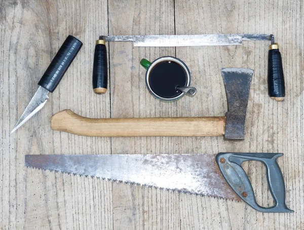 Un conjunto de herramientas de carpintero —  Fotos de Stock
