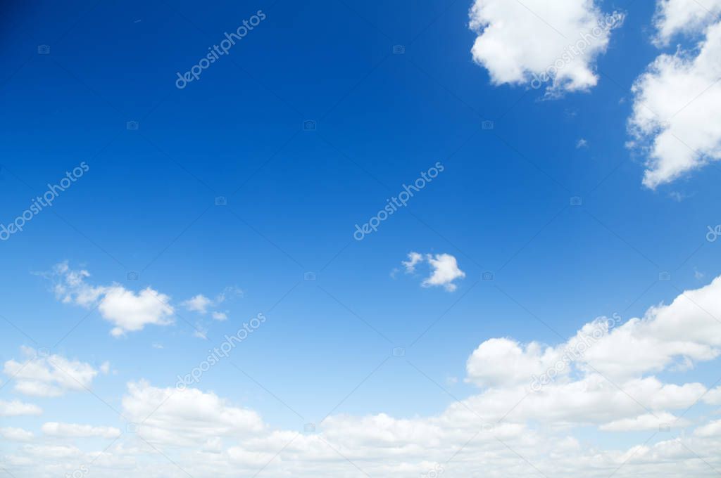 White clouds on the blue sky