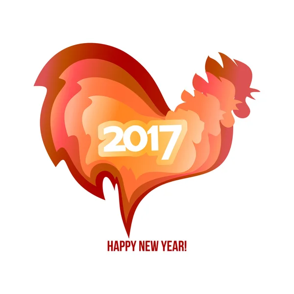 Ευτυχισμένο το νέο έτος 2017 της το κόκκινο κόκορα. — Διανυσματικό Αρχείο