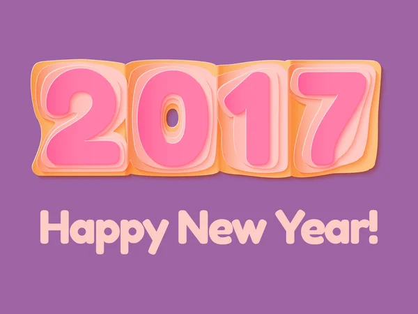 Happy New Year 2017 scoreboard vector illustration. — Stock Vector