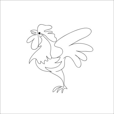 horoz siyah çizgi sanat kroki horoz