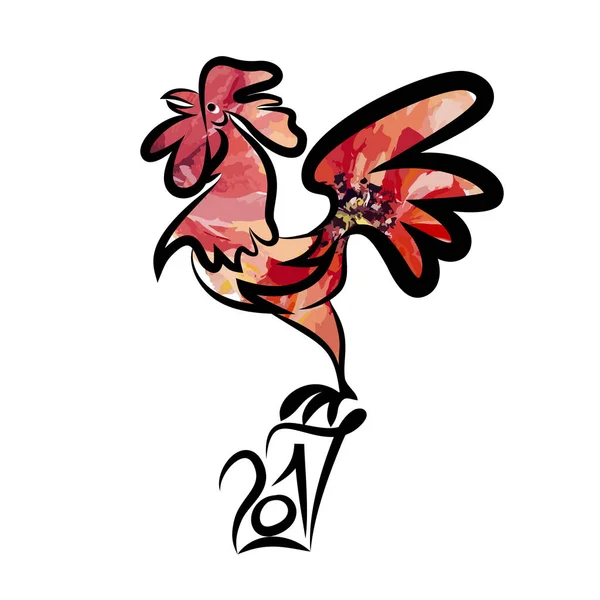 Gallo chino año nuevo diseño gráfico — Vector de stock