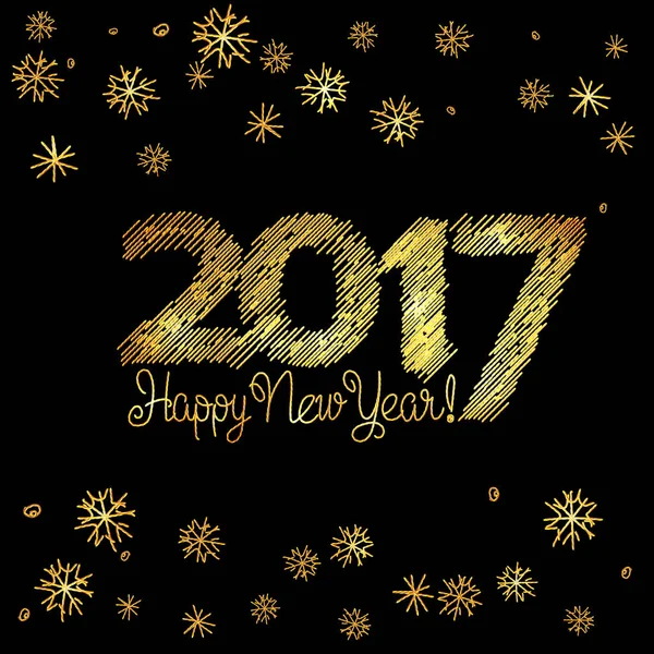 Happy New Year Embroidery Style — Stock Vector