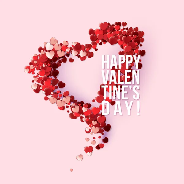 Cartão de Dia dos Namorados com corações pequenos vermelhos —  Vetores de Stock