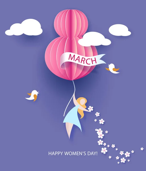 Kaart voor 8 maart womens dag. — Stockvector