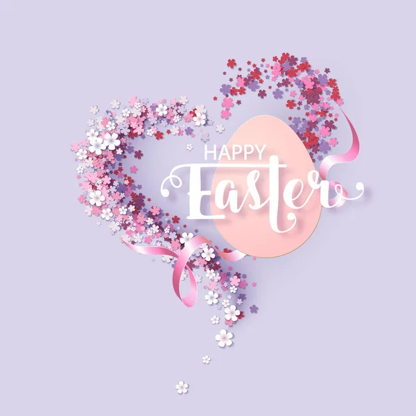 Easter background with frame flowers — Stock Vector