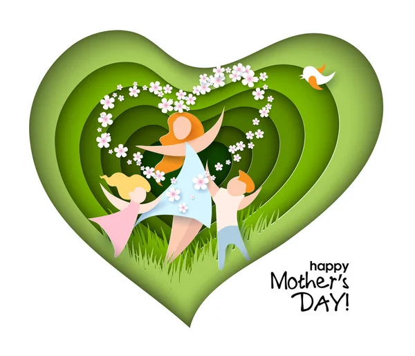 Κάρτα ημέρας ευτυχισμένων μητέρων. — Διανυσματικό Αρχείο