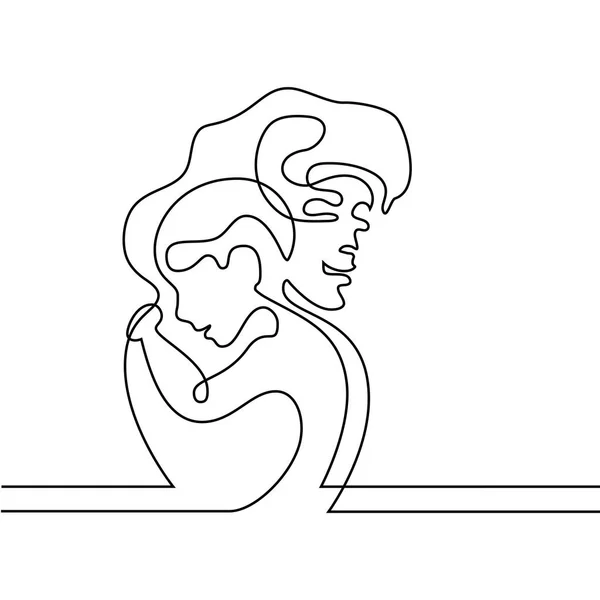 Enkla teckningar av en modern som håller sitt barn — Stock vektor