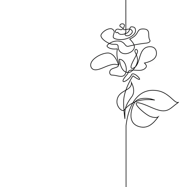 Ciągłego rysowania linii piękny kwiat — Wektor stockowy