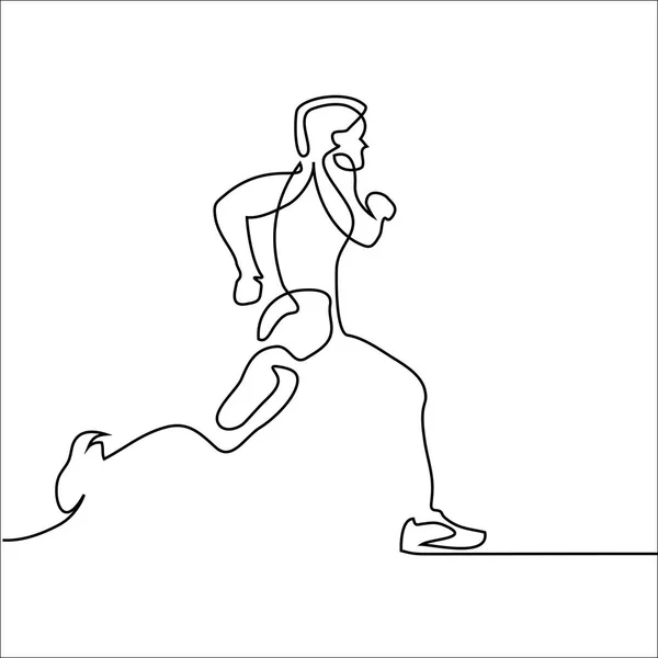 Deporte corriendo hombre sobre fondo blanco . — Vector de stock