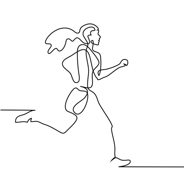 Αθλητισμός τρέχοντας γυναίκα σε άσπρο φόντο. — Διανυσματικό Αρχείο