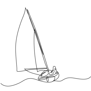 Kaptan ile yelkenli, sürekli çizgi çizme