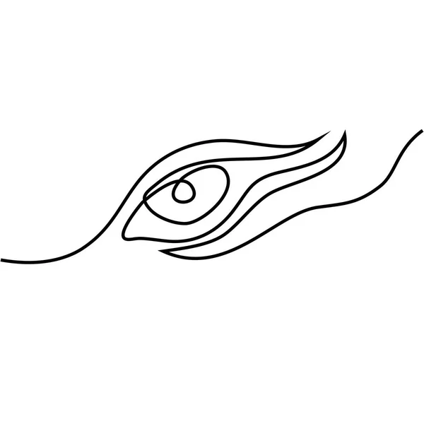 Dibujo continuo de la línea del ojo abstracto — Vector de stock